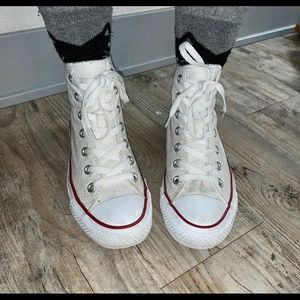 White High Top Converse size 5M/7W